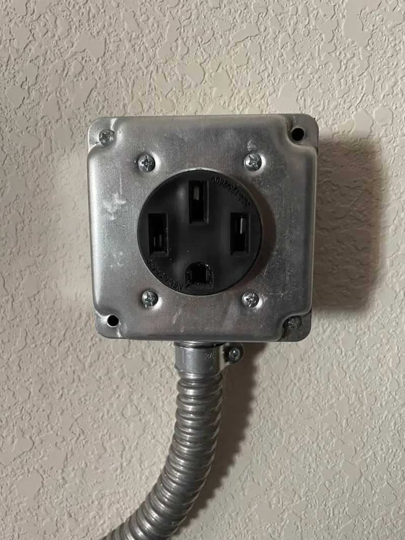 NEMA 14-50 outlet installed for Smart Home Electrical in Larned